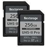 Nextorage 256 GB SDXC UHS-II V90 SD-Karte japanische Marke pSLC max. Schreibgeschwindigkeit 299 MB/s max. Lesegeschwindigkeit 300 MB/s 4K-Aufnahme F2PRO Serie 2PX-F2PRO256G SDXC-Karte für