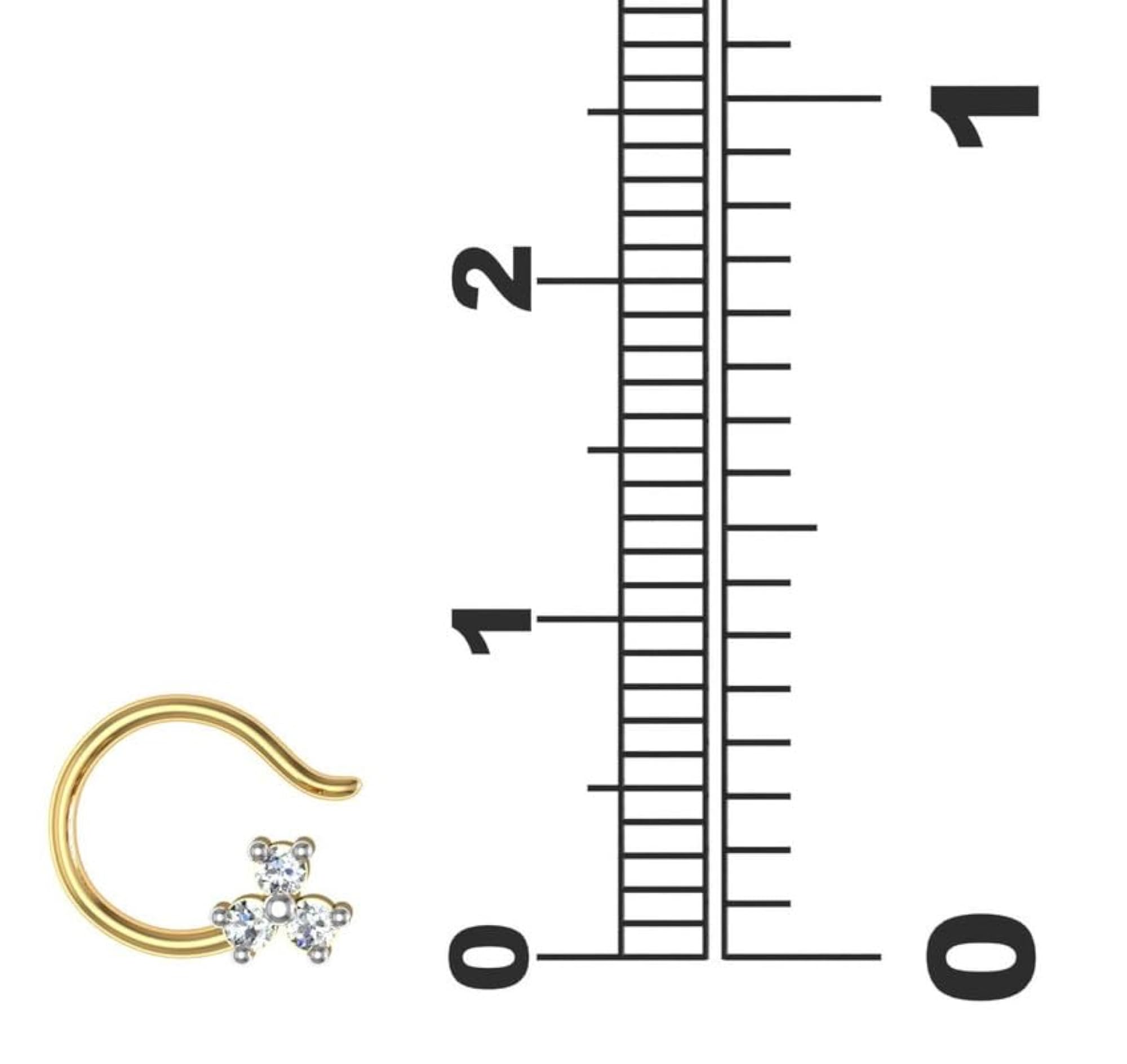 Women's 9K BIS Hallmarked Yellow Gold Stud Nosering