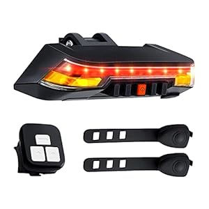 Fiets remlicht met richtingaanwijzers, Super Bright, 2000mAh, verbeterde afstandsbediening, 8 lichtmodi, IPX6 waterdicht…