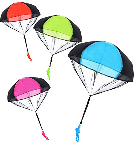 Parachute Toy, No Tangle Throw Throwing Parachute Men, Outdoor Children's Paratrooper Toy, Hand Throw Parachute Army Man (Pink,Red,Blue,Green,Camouflage) #TOP7