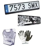 Soporte de matrícula de coche con fijación para matrícula segura, 51 x 13,5 cm, apto delantero/trasero, para matrículas extranjeras, homologadas, polacas, lituanas, etc. Compatible con UDI A8 L 50 TDI