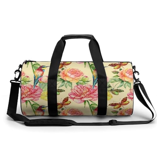 Sac de voyage papillon oiseau jaune pour camping et randonnée le week-end