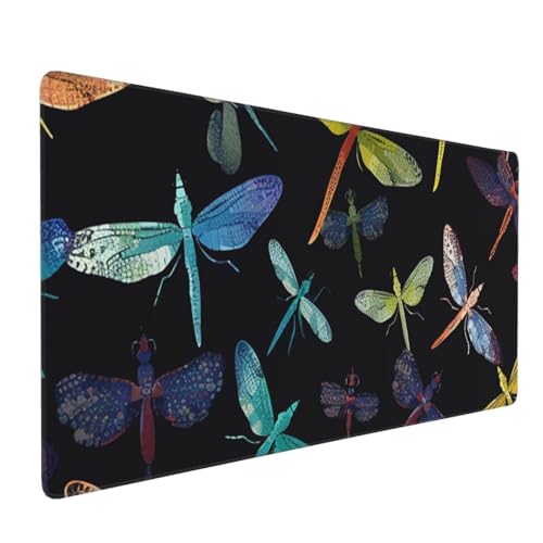 Grand tapis de souris libellule étanche : confort XXL antidérapant pour votre bureau