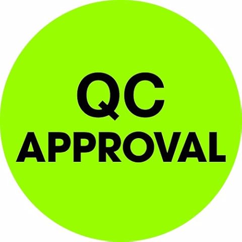 Aviditi Tape Logic 1" Circle Label, "QC Approval", Fluorescent Green, Roll of 500 Stickers, for Inventory Control and Warehouse Organization Cover