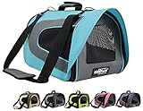 EliteField Deluxe Soft Pet Carrier (3 Year Warranty, Airline Approved), Multiple Sizes and Colors Available (20' L x 11' W x 11' H, Sky Blue+Gray)