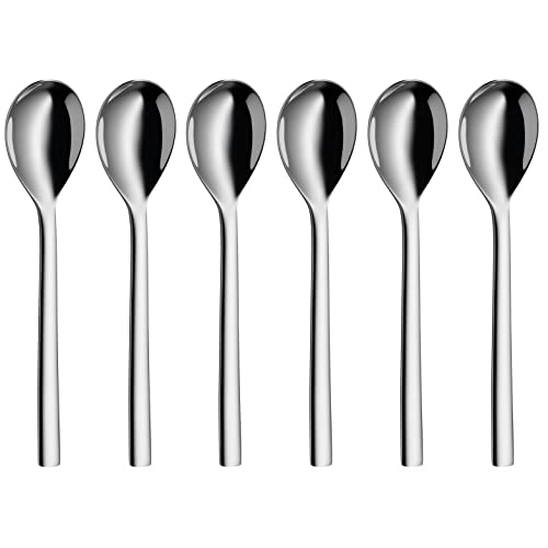 WMF Nuova Kaffeebecherlöffel Set, 6-teilig, Kaffeelöffel, groß, spülmaschinengeeignet, L 15,5 cm, Cromargan Edelstahl poliert