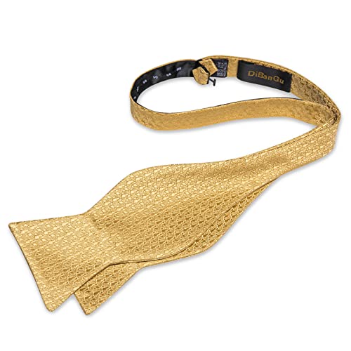 Image of DiBanGu Silk Self-Tied Bowtie Jacquard Woven Bow Tie Set for Men