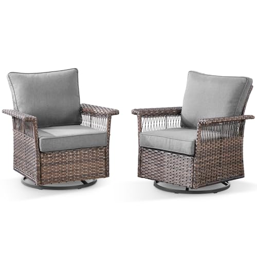 Artfurniz Outdoor Swivel Glider Chairs Set of 2 - Hollow