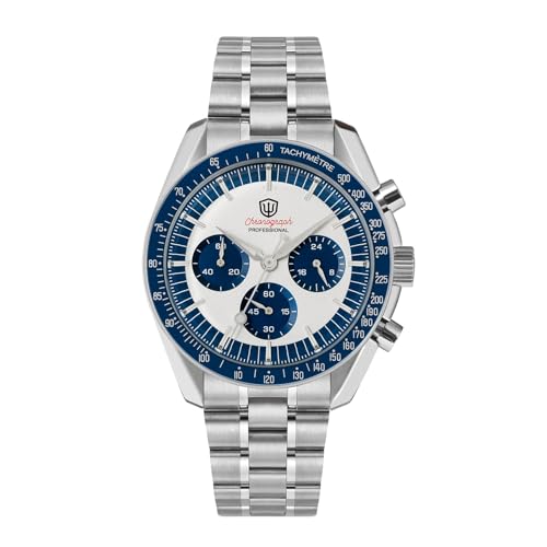Image of watchdives WD1863 Men Chronograph Watch Japan VK63 Quartz Sports Watches 40mm Bubble Sapphire Crystal Wristwatch 100M Dive Watch