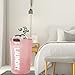SweetMemo Large Laundry Basket Collapsible，Freestanding Clothes Hamper Bag with Handles – Tall Folding Dirty Laundry Bin，Sturdy Laundry Sorter for College Dorm，Laundry Room – 95L (Pink)