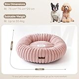 MEWOOFUN Hunde-Donut-Betten für kleine Hunde, beruhigendes Hundebett, rundes süßes Welpenbett mit Rutschfester Unterseite, Flauschiges (Rosa, 76x76x20cm)