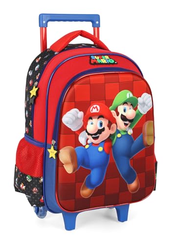 Mochila de Carrinho Super Mario Luxcel - Vermelho e Preto