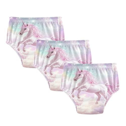 Coikll Cute Rainbow Horse Toddler Training Underwear Waterproof Baby Pee Pants -2T