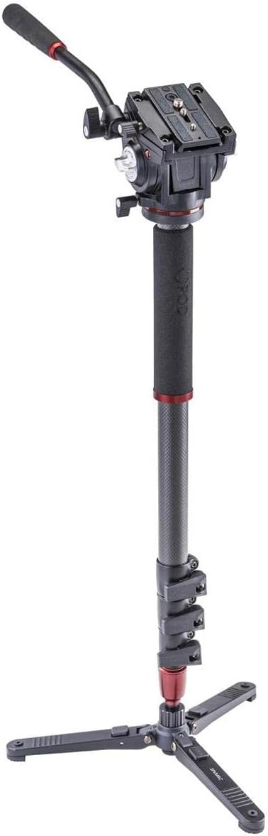 3Pod 3Pod Orbit 4-Section Carbon Fiber Handheld Monopod Stick for DSLR Photo & Video,Sports Cameras, Fluid Base and Fluid HD Video Head, Tripod Legs with Bag. 65"