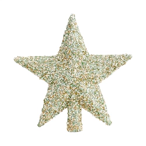 Stella per la punta 'albero di Natale, stella glitterata da 7,8 pollici per la punta 'albero di Natale - Charm decorativo pentagramma con scintillanti ornamenti dorati colorati per le