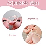 Guegine 8 Year Old Girl Gifts for Birthday, Pink Pearl & White Pearl Ball Bracelets, Adjustable, Cute and Creative Gift for Daughter, Sister, Friend, Granddaughter, Niece, Comes with Card and Box - Image 5