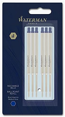 Waterman Ballpoint Pen Refill, Medium Point, Black Ink, 3 Count
