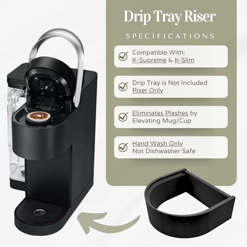 Coffee Cup Riser Compatible with Keurig K-Supreme & K-Slim – Raises Mug Height to Prevent Splashing – Drip Tray Riser Accessory for Short Mugs & Travel Cups – Stable Coffee Machine Cup Stand by Generic - Image 3