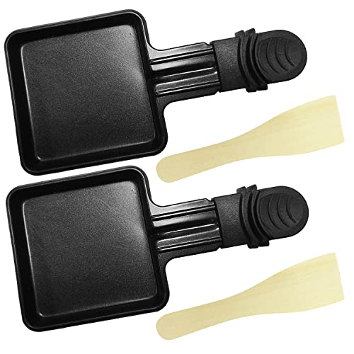 2pcs Cheese baking pan, 2pcs Kitchen Wooden shovel, non-stick coated baking pan, universal square baking pan, electric barbecue accessories, suitable for weekends and holiday parties