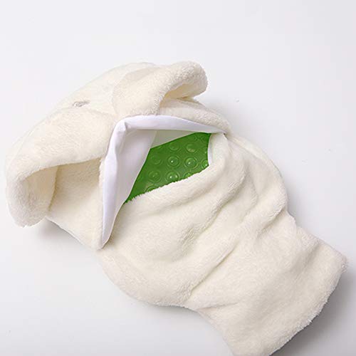 Hot Water Bottle With Cover, Rubber Hot Water Bottle, Hot Water Bag With Cute Knit Cover/Luxurious Cozy Faux Fur Cover (2 Liter/White Rabbit) #TOP4