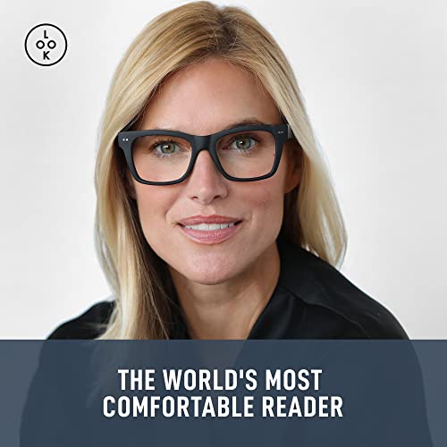 Look Optic Cosmo Reader - Stylish, Unisex, Prescription Quality Readers - Comfortable, Scratch Resistant Reading Glasses 1.00, Black #TOP1