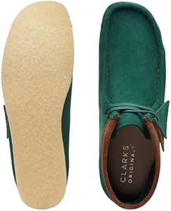Clarks Bota masculina Wallabee Camurça Verde Escuro, Verde, 9