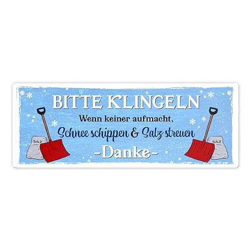 Wenn keiner aufmacht - Schnee schippen Metallschild lustiger Spruch Weihnachten Winter Dekoration Kehrwoche Straßendienst Räumdienst