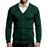SOOUICKER Herren Strickjacke mit Knöpfen Elegant Cardigan Slim Fit