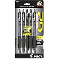 5-Pack Pilot G2 Premium Bold Point Roller Gel Pens (Black/1mm) only .54-.73: eDeal Info