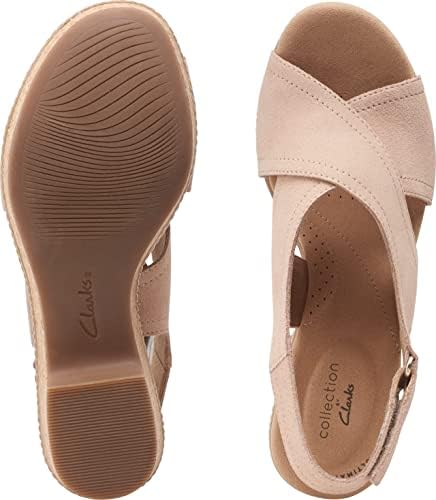 Clarks Women's Giselle Cove Wedge Sandal, Sand Leather, 7.5 | Image 5