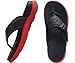KuaiLu Mens Leather Flip Flops Men's Recovery Walking Sandals Orthopedic Thick Athletic Cushion Sport Slides for Man Outdoor Summer Beach Water Sandles with Comfortable Plantar Fasciitis Arch Support