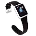 KADES Compatible for Apple Watch Band Genuine Leather Replacement Strap with Retro Crazy Horse Texture Compatible for Apple Watch Series 4 44mm & Series 3/2/1 42mm, Coffee
