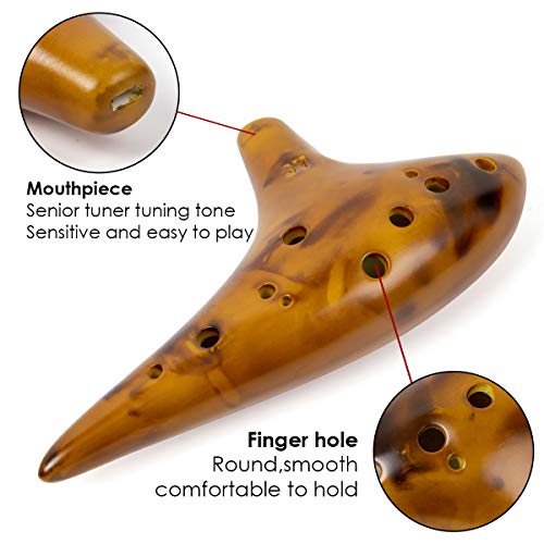 Lotmusic MI3043-MUS Ocarina,12 Tones Alto C Ceramic Ocarina Musical Instrument thumb #3
