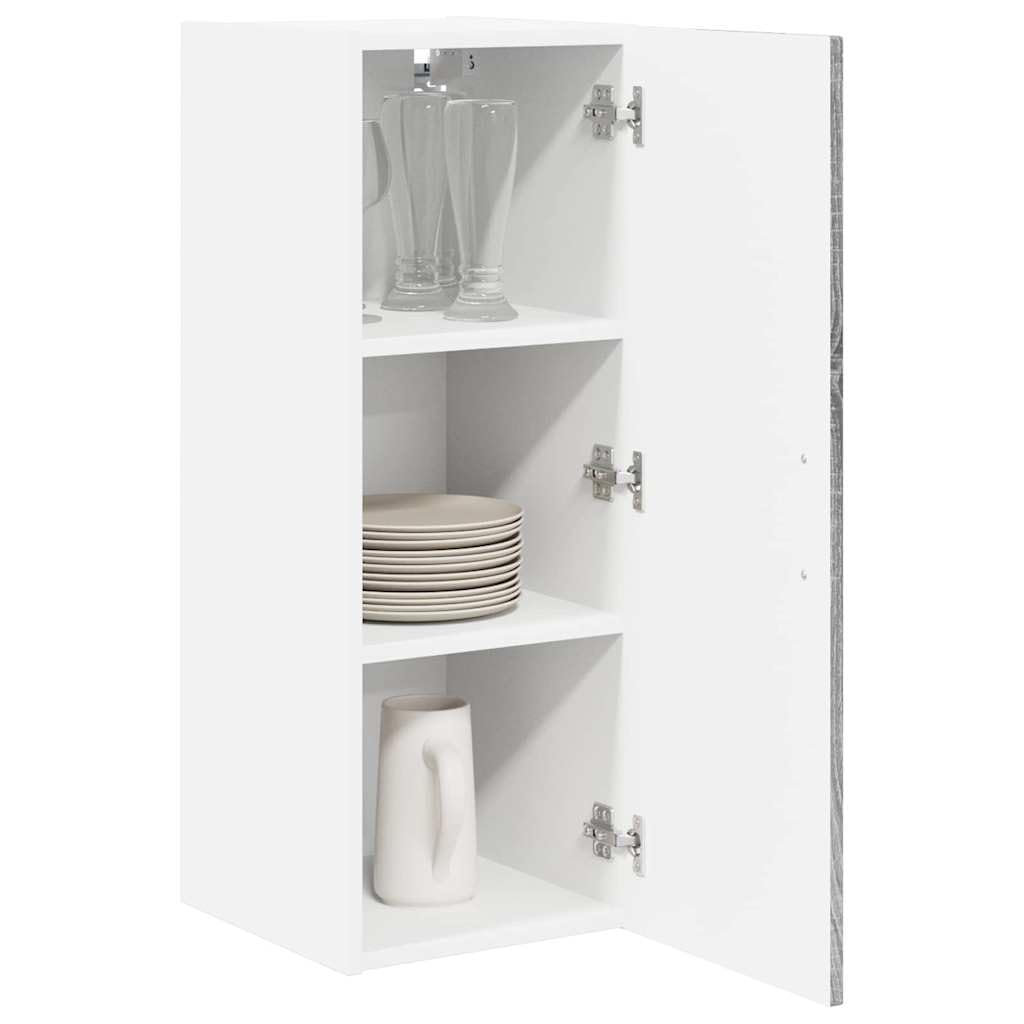 vidaXL Wall Cabinet LUCCA Grey Sonoma 30 x 31 x 80 cm Engineered Wood, Modern Kitchen Solutions, Rectangular Wooden Panel, Durable Dishwasher Cover, Appliance Concealer, Space Saver Design