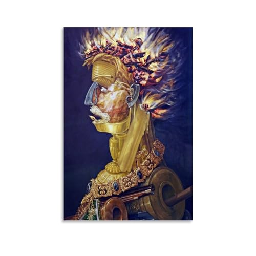 Impression sur toile Arcimboldo l'allégorie du feu affiche décoration murale 60x90