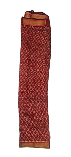 KARWA DESIGNS red maheshwari silk saree – image 3