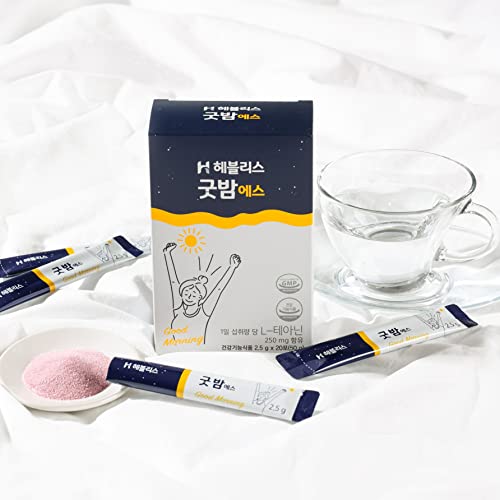 (20 Days) Heblis Good-Night S 20 Sticks, Stress Relief Supplement, Sleep Supplement, Gaba, L-Theanine, Magnesium, Plant Based Amino-Acid #TOP1