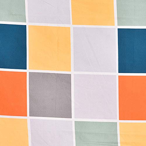 Image of MORADO Premium Glace Cotton Single Bed Quilt Cover /Duvet Cover /Rajai Cover /Blanket Cover with Zipper (MerinoOrangeCheck, 60x90 Inches)