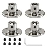 4x 8mm Flansch Kupplung Kupplungsverbinder, 8mm starres Führungsmodell Kupplungszubehör, mit 8 Stück Befestigungsschraube und M4 Sechskantschlüssel, Wellenachsenbeschläge für DIY RC Wellenkuppler