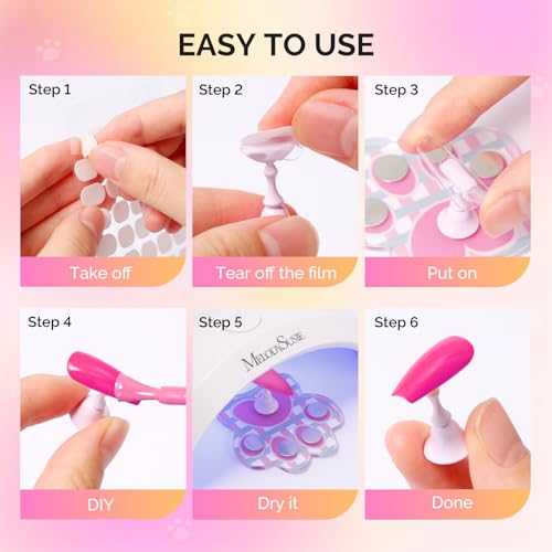 Image of MelodySusie Update Nail Stand for Press Ons, Cute Cat Claw Magnetic Base for Painting Display Holder with Reusable Double-Sided Tape for Home DIY Salon Supplies, Rose Pink