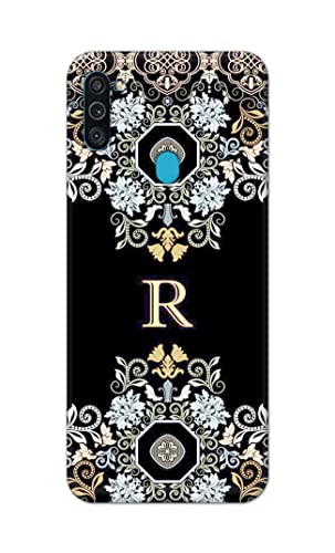 Image of PRINTFIDAA Name II Initial II Letter Floral Pattern Alphabet R Printed Designer Hard Back Case Cover for Samsung Galaxy M11 / Samsung A11, SM-M115F / DSN -(SS) MVN1007