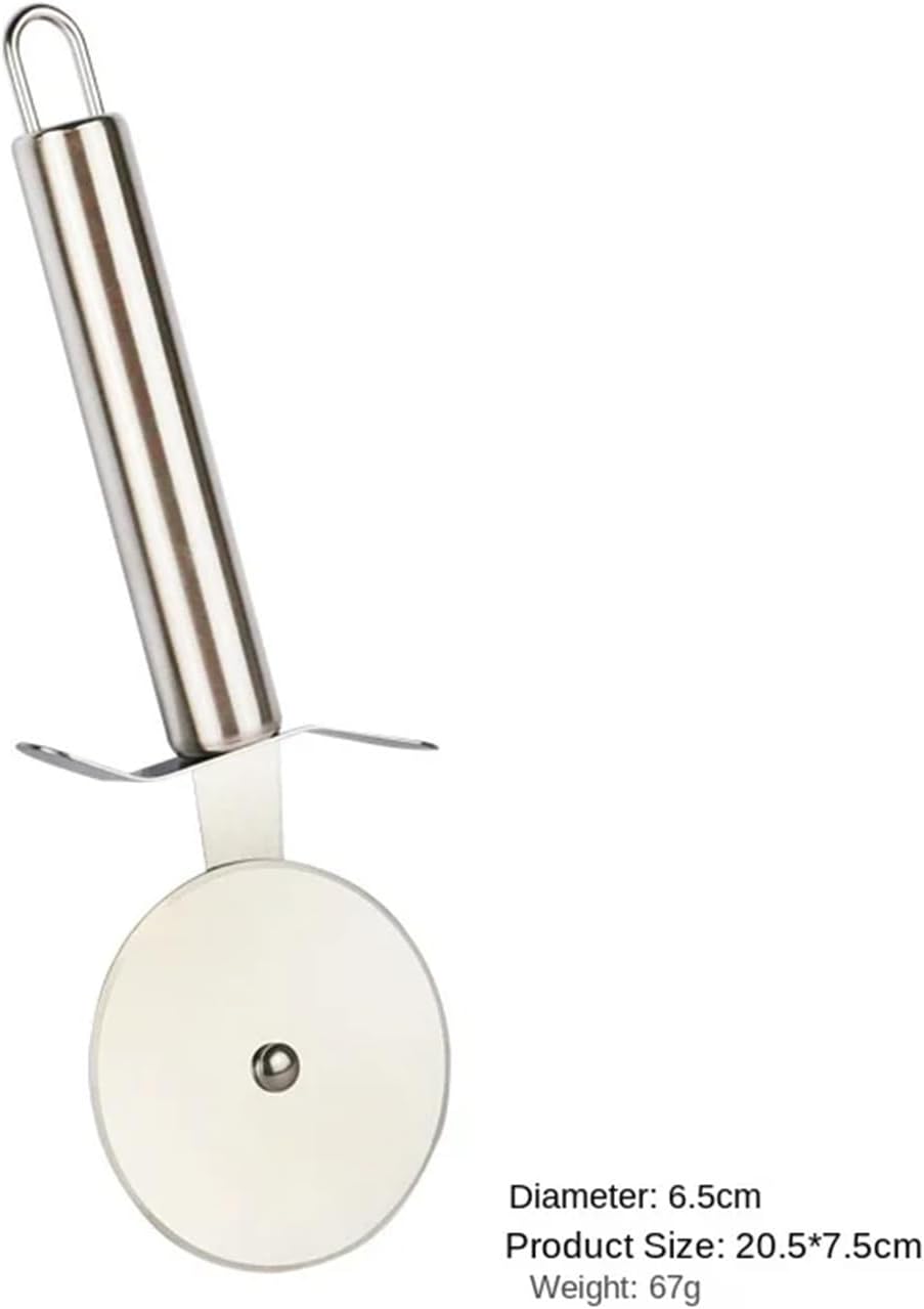 Stainless steel round tube handle pizza wheel knife 6.5CM stainless steel pizza shovel