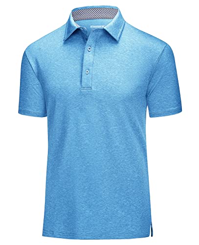 Magcomsen Polo Shirts For Men Golf Shirts Casual Polo Shirts Running Shirts Quick Dry Shirts Fishing Shirts Summer Work Shirts Golf Polo Shirts For Men Sky Blue #TOP14