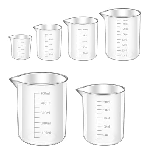 Vimmvid - Lot de 6 petits gobelets doseurs gradués de 500 ml pour laboratoire, cuisine, détergent