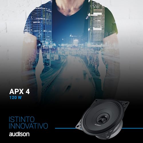 Audison APX 4 – Paar 2-Wege-Koaxiallautsprecher 100 mm für Autos mit maximaler Leistung 120W und Pressfaser-Membran für lineare Wiedergabe – Bild 3