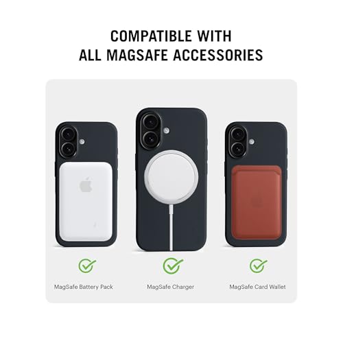 Image of DailyObjects Case for iPhone 16 Plus Compatible with Mag-Safe Wireless Charging, Flekt Liquid Silicone Slim Shockproof Back Cover, Black