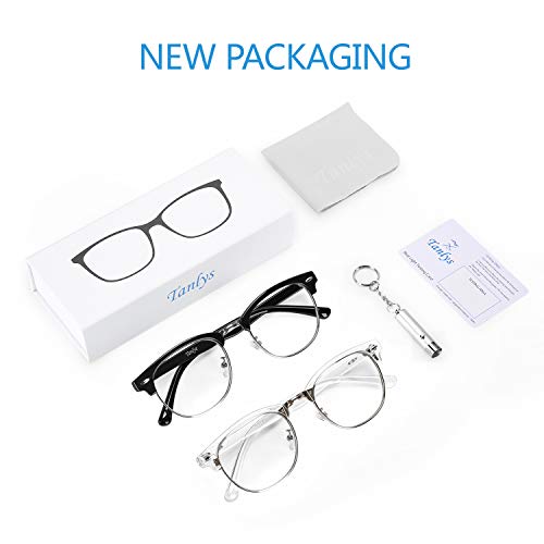 Image of 2 Pack Blue Light Blocking Glasses for Computer Eye Strain [Dry Eye & Sour Eye], Anti UV Reduce Headache Stylish Gaming Bluelight Blocker Glasses Men Women (Black Clear)