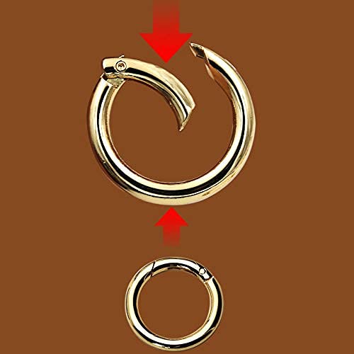 Gbstore 10 Pcs Outside Diameter 25Mm Round Spring Snap Carabiner Clip,O Rings Spring Trigger Hook For Handbag Purse Shoulder Strap,Mountaineering Camping Backpack Buckle,Keychain Keyring (Gold) #TOP4