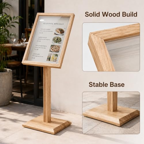 Soporte para póster de madera maciza antiarrugas con vidrio templado 6