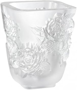 Lalique Pivoines Clear Crystal Vase